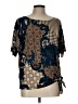 Roz & Ali Blue Short Sleeve Blouse Size L - photo 1