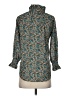 Tuckernuck 100% Polyester Floral Teal Long Sleeve Blouse Size XXS - photo 2
