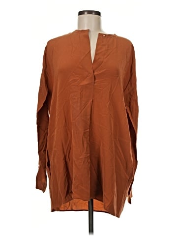 Vince. Long Sleeve Silk Top (view 1)