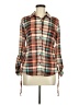 Love Potion 100% Polyester Plaid Brown Long Sleeve Blouse Size M - photo 1