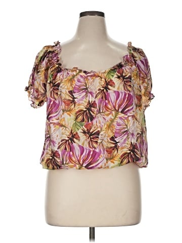 Lafayette 148 New York Short Sleeve Silk Top (view 1)
