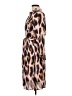 Next 100% Viscose Animal Print Brown Casual Dress Size 10 - photo 5