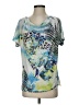 Laura Ashley 100% Polyester Teal Short Sleeve Top Size S - photo 1