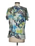 Laura Ashley 100% Polyester Teal Short Sleeve Top Size S - photo 2