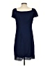Elle Solid Blue Casual Dress Size S - photo 2