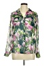 Bellatrix 100% Polyester Floral Green Long Sleeve Blouse Size M - photo 1