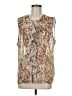 Tanner 100% Silk Brown Sleeveless Silk Top One size - photo 1