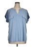 J.Jill Blue Short Sleeve Blouse Size XL - photo 1