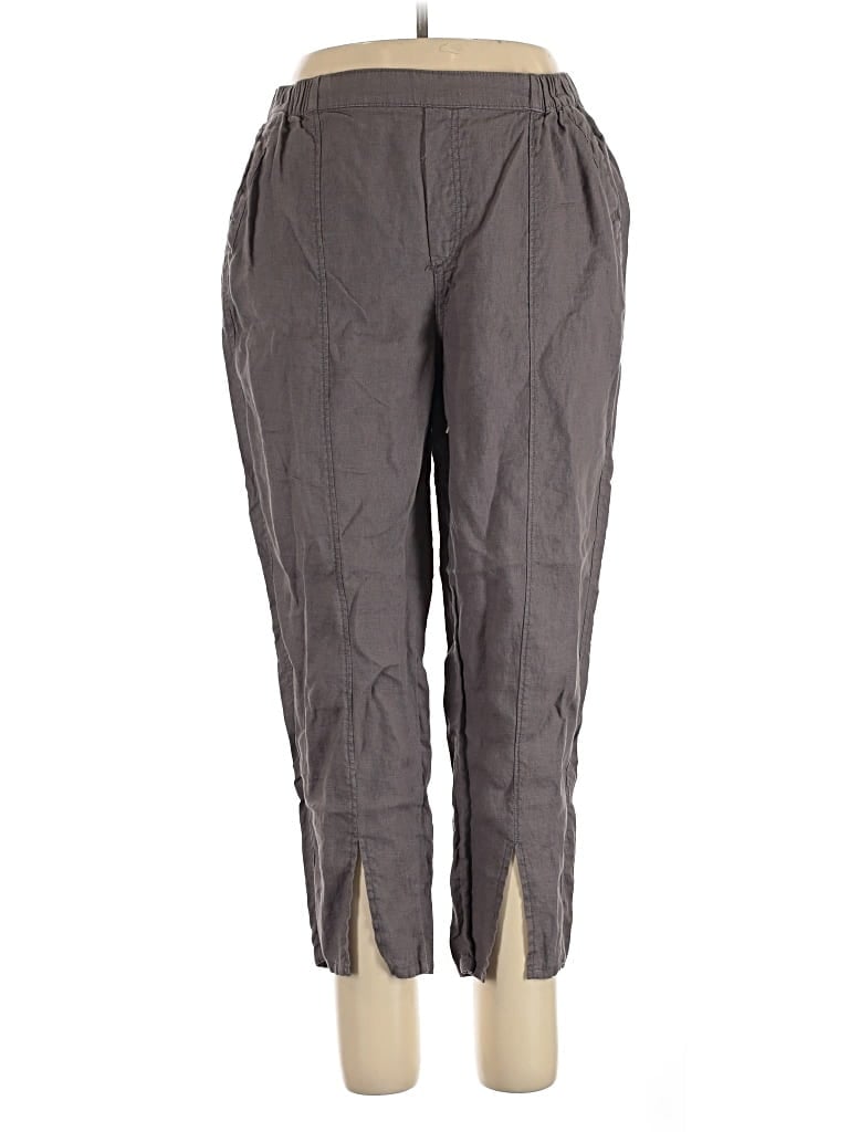 Pre-owned Nicole Miller Linen Pants In Gray