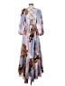Hutch 100% Polyester Print Blue Casual Dress Size S - photo 2