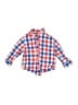 Janie and Jack 100% Cotton Checkered-gingham Red Long Sleeve Button-Down Shirt Size 18-24 mo - photo 1