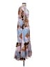 Hutch 100% Polyester Print Blue Casual Dress Size S - photo 4