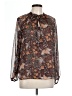 Kaileigh 100% Polyester Brown Long Sleeve Blouse Size L - photo 1