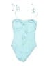 Shan Solid Blue One Piece Swimsuit Size 8 - photo 1