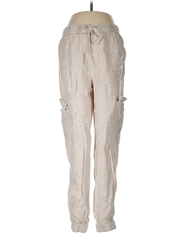 Pre-owned Nicole Miller Linen Pants In Tan