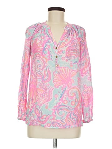 Lilly Pulitzer Long Sleeve Silk Top (view 1)