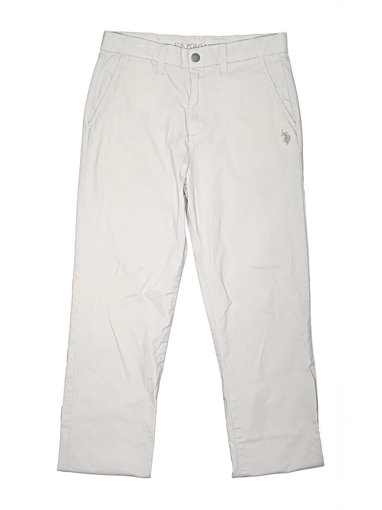 Pre-owned U.s. Polo Assn Kids' Khaki Pant In Ivory