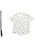 Janie and Jack 100% Cotton Silver Short Sleeve Button-Down Shirt Size 5 - photo 1