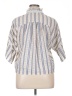 Sandro 100% Polyester Stripes Ivory Short Sleeve Blouse Size XL (4) - photo 2