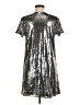 Lulus 100% Polyester Metallic Silver Cocktail Dress Size M - photo 2