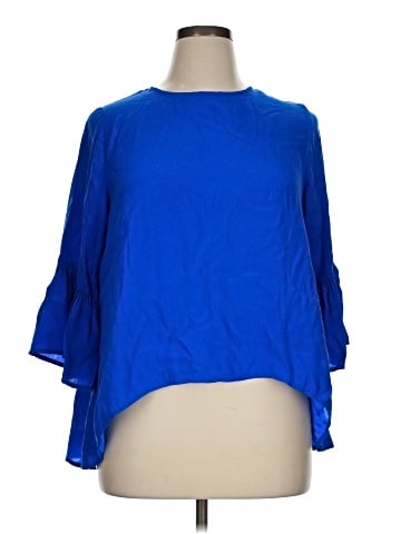 La Roque 3/4 Sleeve Silk Top (view 1)