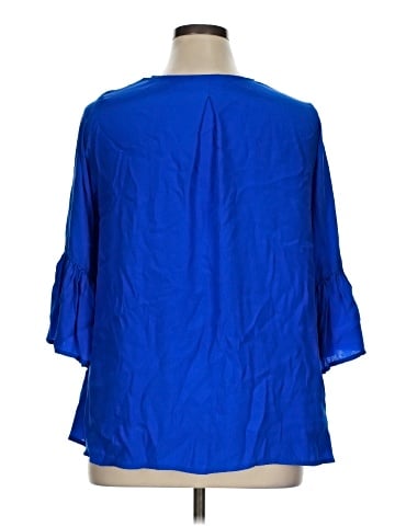 La Roque 3/4 Sleeve Silk Top (view 2)