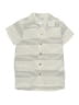 Distortion Stripes Ivory Short Sleeve Button-Down Shirt Size 5 - photo 1