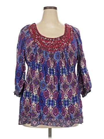 One World 3/4 Sleeve Blouse (view 1)