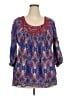 One World 100% Rayon Purple 3/4 Sleeve Blouse Size 2X - photo 1