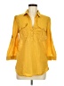 Fei Yellow 3/4 Sleeve Button-Down Shirt Size 6 - photo 1
