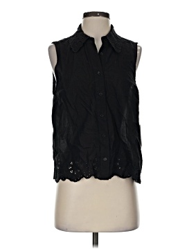 Aqua Sleeveless Button-Down Shirt (view 1)