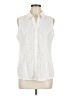 Cathy Ivory Sleeveless Button-Down Shirt Size M - photo 1