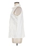 Cathy Ivory Sleeveless Button-Down Shirt Size M - photo 5