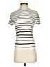 Theory Stripes Ivory Short Sleeve Turtleneck Size S - photo 1
