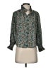 Tuckernuck 100% Polyester Floral Teal Long Sleeve Blouse Size S - photo 1