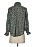 Tuckernuck 100% Polyester Floral Teal Long Sleeve Blouse Size S - photo 2