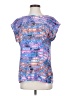 Banana Republic 100% Polyester Metallic Blue Short Sleeve Top Size S - photo 1