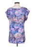 Banana Republic 100% Polyester Metallic Blue Short Sleeve Top Size S - photo 2