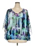 One World Blue 3/4 Sleeve Blouse Size 2X - photo 1