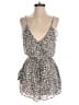 Main Strip 100% Rayon Animal Print Ivory Romper Size S - photo 1