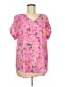 Heimish U.S.A 100% Polyester Pink Short Sleeve Blouse Size M - photo 1