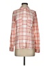 Paige 100% Viscose Plaid Orange Long Sleeve Blouse Size XS - photo 1