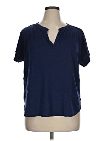 Ann Taylor LOFT Short Sleeve Henley (view 1)