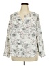 Paraphrase 100% Polyester Silver Long Sleeve Blouse Size 2X - photo 1