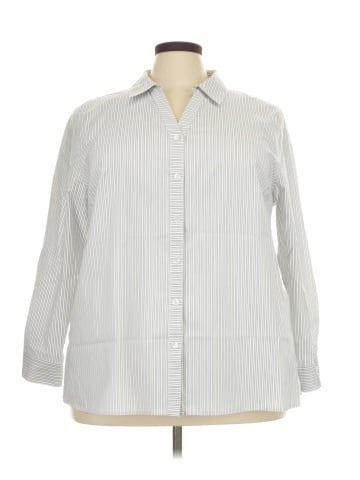 Catherines 3/4 Sleeve Button-Down Shirt (view 1)
