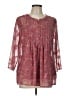 Daniel Rainn 100% Polyester Floral Burgundy 3/4 Sleeve Blouse Size L - photo 1