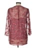 Daniel Rainn 100% Polyester Floral Burgundy 3/4 Sleeve Blouse Size L - photo 2