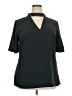 Ann Taylor 100% Polyester Black Short Sleeve Blouse Size 18 - photo 1