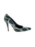 Stuart Weitzman Houndstooth Teal Heels Size 7 1/2 - photo 1