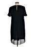 PREMISE 100% Polyester Solid Black Casual Dress Size L - photo 2